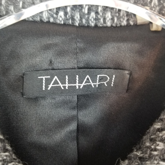 Tahari Tweed Blend Black Gray Cropped Blazer - Picture 3 of 14